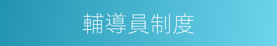 輔導員制度的同義詞