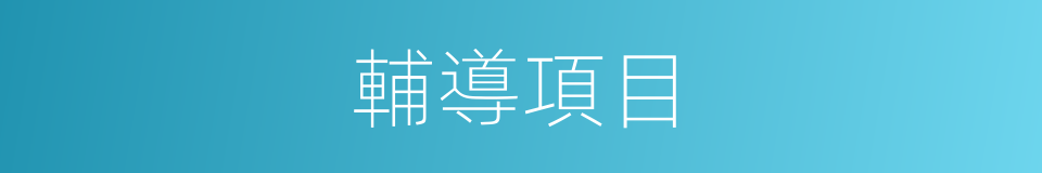 輔導項目的同義詞