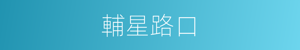 輔星路口的同義詞