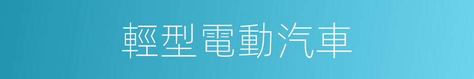 輕型電動汽車的同義詞
