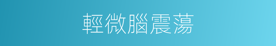 輕微腦震蕩的同義詞