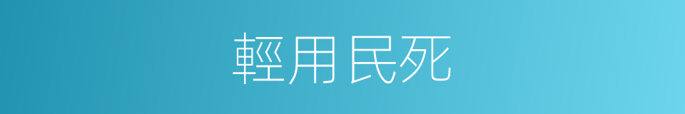 輕用民死的同義詞