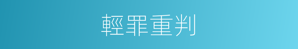 輕罪重判的同義詞