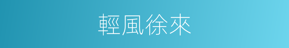 輕風徐來的意思
