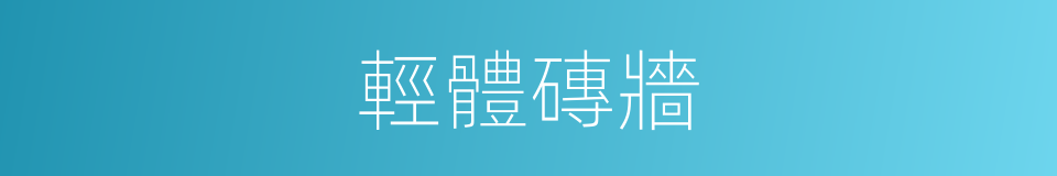 輕體磚牆的同義詞