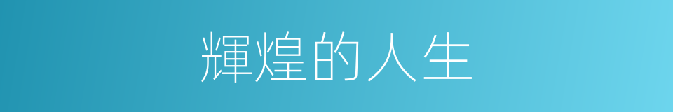 輝煌的人生的同義詞