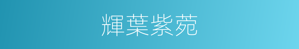 輝葉紫菀的同義詞