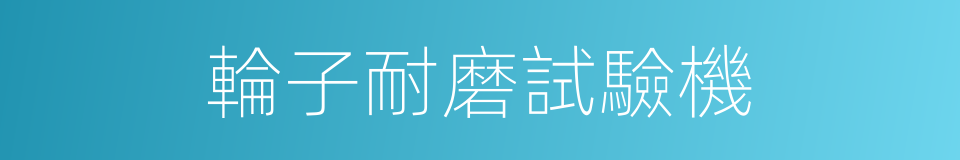 輪子耐磨試驗機的同義詞