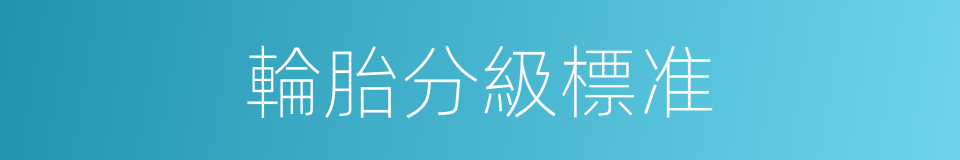 輪胎分級標准的同義詞