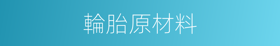 輪胎原材料的同義詞