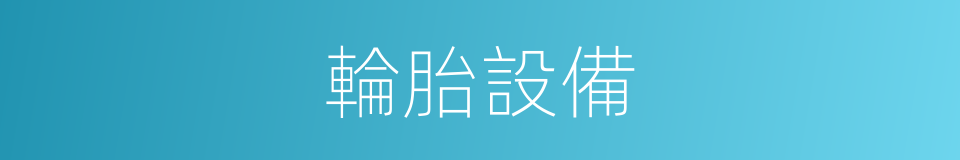 輪胎設備的同義詞