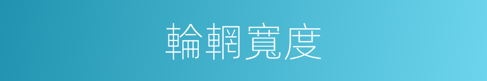 輪輞寬度的同義詞