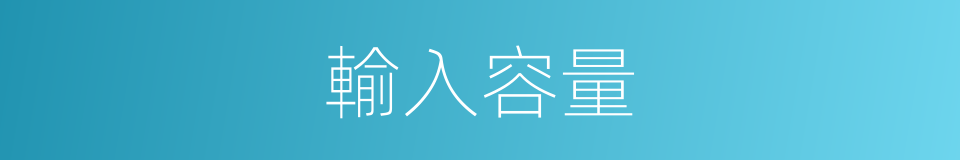 輸入容量的同義詞