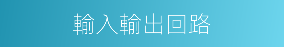 輸入輸出回路的同義詞