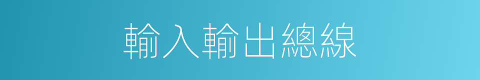 輸入輸出總線的同義詞