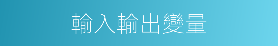 輸入輸出變量的同義詞