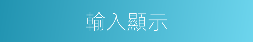 輸入顯示的同義詞