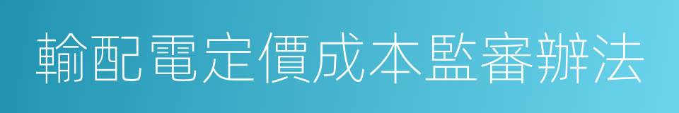 輸配電定價成本監審辦法的同義詞