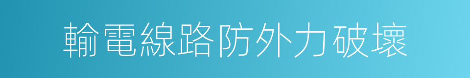 輸電線路防外力破壞的同義詞