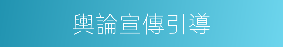 輿論宣傳引導的同義詞