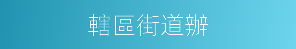 轄區街道辦的同義詞