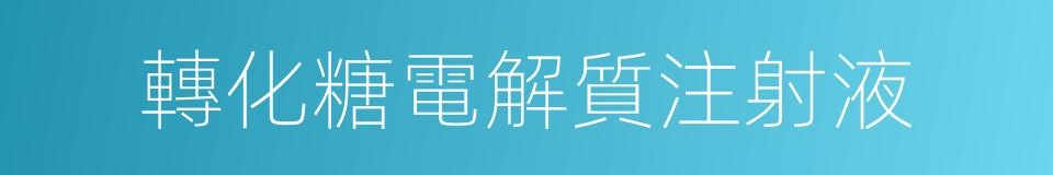 轉化糖電解質注射液的同義詞