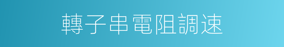 轉子串電阻調速的同義詞