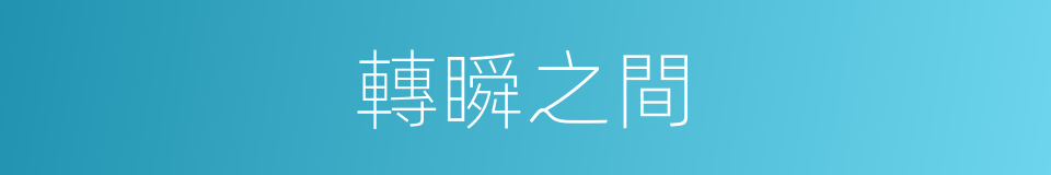 轉瞬之間的意思