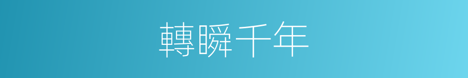 轉瞬千年的同義詞