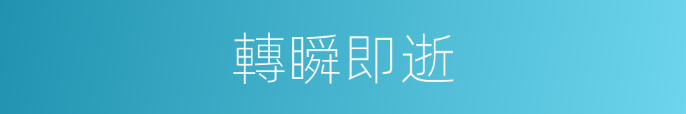 轉瞬即逝的意思