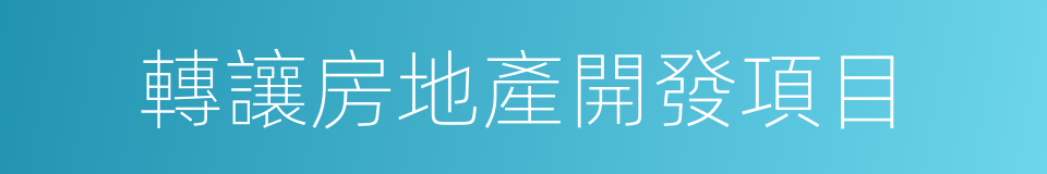 轉讓房地產開發項目的同義詞