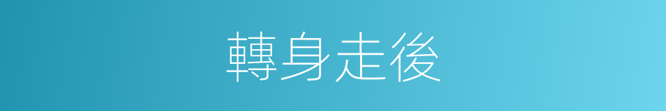 轉身走後的同義詞