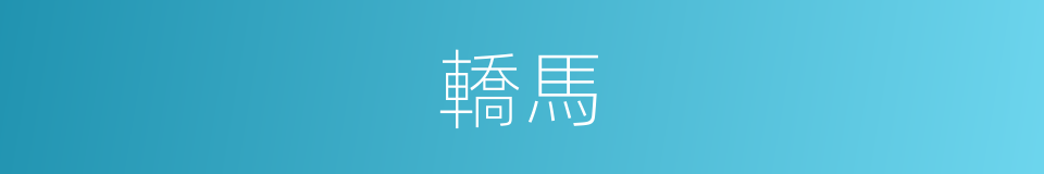 轎馬的意思