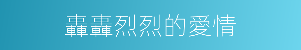 轟轟烈烈的愛情的同義詞