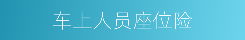 车上人员座位险的同义词
