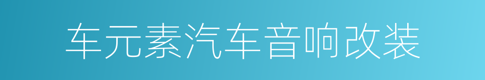 车元素汽车音响改装的同义词