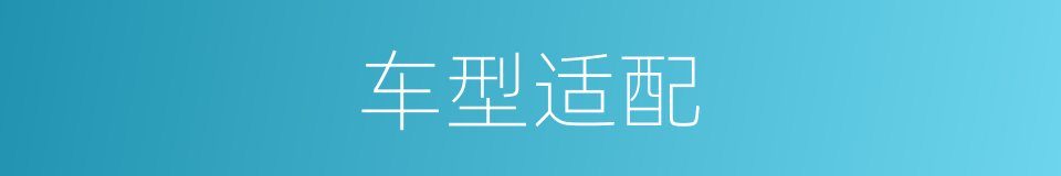 车型适配的同义词