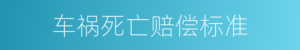 车祸死亡赔偿标准的同义词