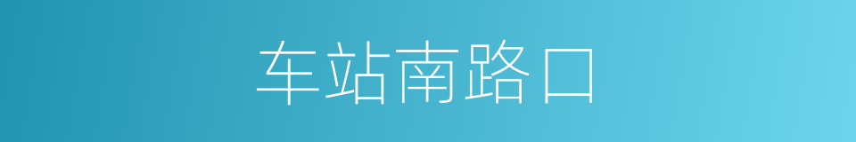 车站南路口的同义词