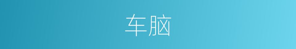 车脑的意思