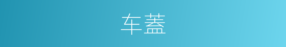车蓋的同義詞