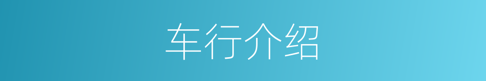 车行介绍的同义词