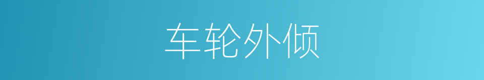 车轮外倾的同义词