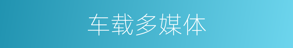 车载多媒体的同义词