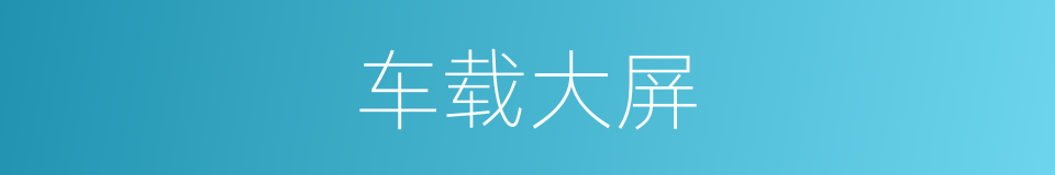 车载大屏的同义词