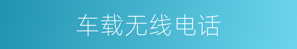 车载无线电话的同义词