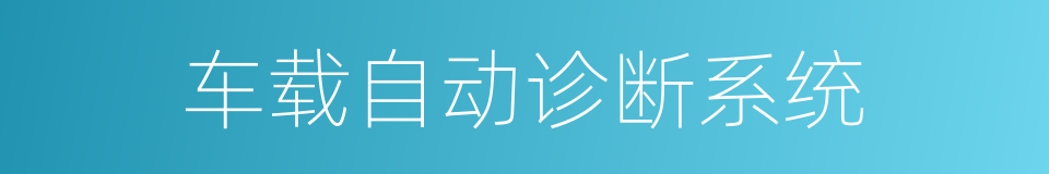 车载自动诊断系统的同义词