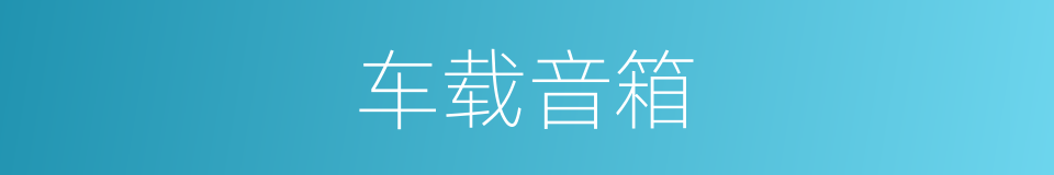车载音箱的同义词