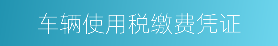 车辆使用税缴费凭证的同义词