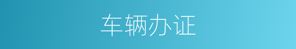 车辆办证的同义词